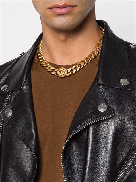 medusa chain versace|Versace Medusa necklace.